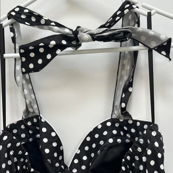 Torrid Black and White Polka Dot Halter Top, size 2 - Picture 6 of 8